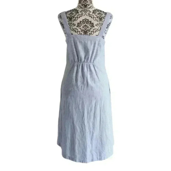 Sotela Amalfi Dress Blue White Stripe Button Front Midi Sleeveless Women's Small - Picture 4 of 14